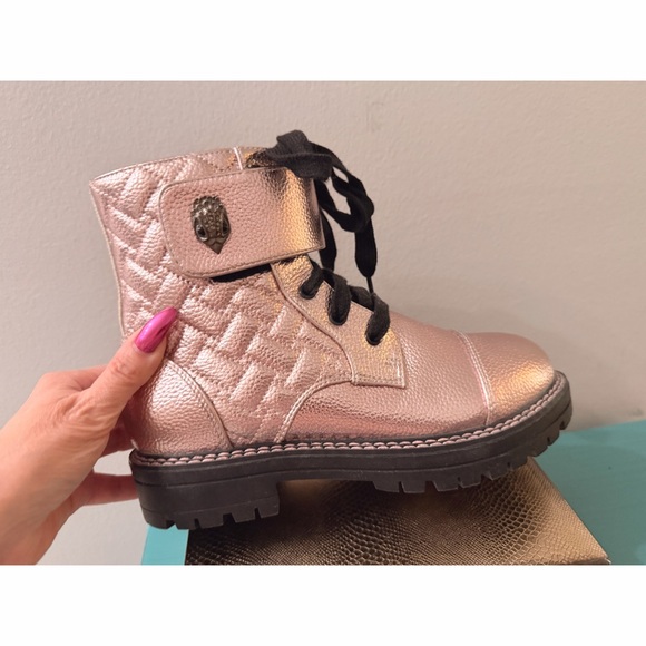 NEW! Kurt Geiger London Kensington Strap Leather Pink Metallic Boots - Size 6 - Picture 8 of 12